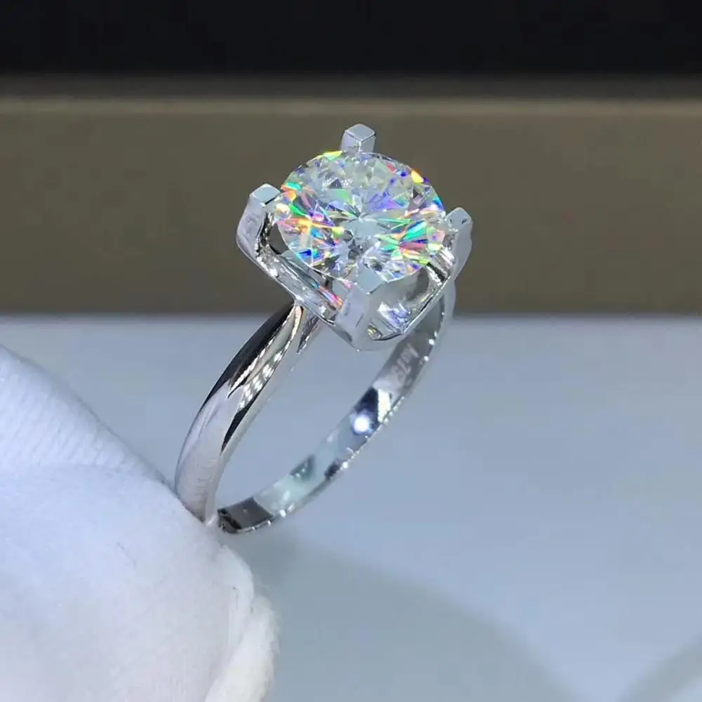 1ct карат муассант обручальные кольца для женщин S925 Стерлинговое Серебро