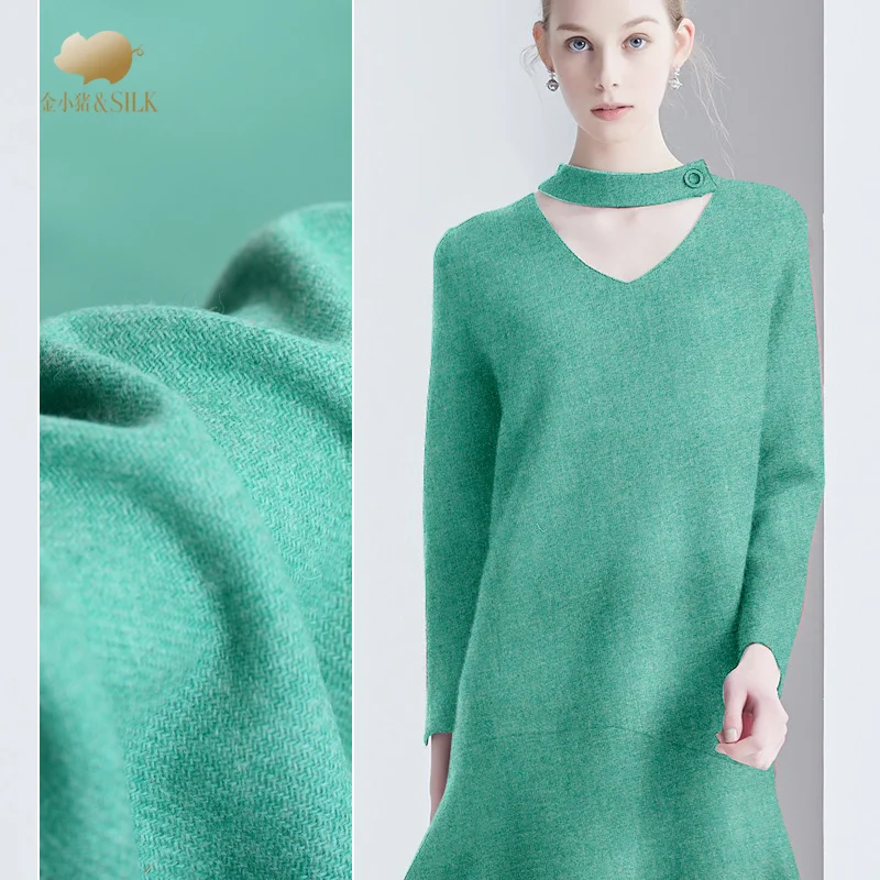 Thin woven wool fabric autumn winter clothing dress wool fabric soft skin friendly knitted wool