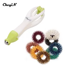 Акупрессурный Массажер для рук и пальцев, двойной роликовый массажер, расслабляющий массаж для красоты, пластиковый массажер+ 5 роликов для кровообращения