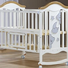 Колыбель для детской кроватки из дерева Европейского типа Многофункциональная белая детская кровать. Детские кроватки с Москитными сетками