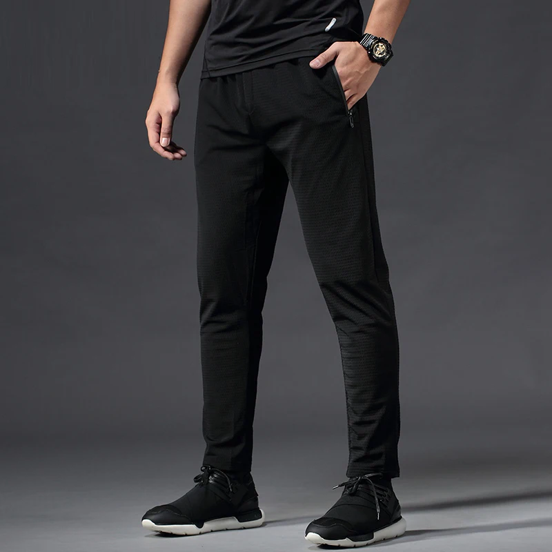 

Ice Silk Breathable Men Sport Pants 2019 Quick Dry Fitness Running Pants Tight Gym Training Jogging Sweatpants Workout Trouser