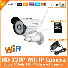 720 P Пуля Ip-камеры Wifi 1.0mp Motion Detection Открытый Водонепроницаемый Мини Белый Видеонаблюдения Безопасности ВИДЕОНАБЛЮДЕНИЯ Freeshipping
