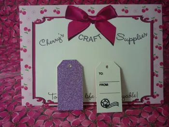 

3.5x7cm Purple Lavander glitter sparkles Gift Tag