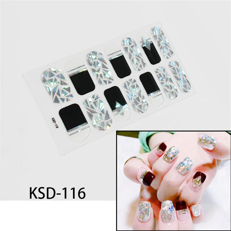 New Stickers Glitter KSD Series Irregular Sequins Nail Decals Full Cover Adhesive Nail Art Stickers Manicure for Kids Women