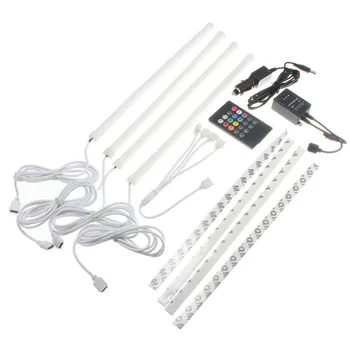 

New Arrival 7 Color 5050 SMD LED Car Auto Interior Decoration RGB Strip Light Wireless Music Control With Remote DC12V