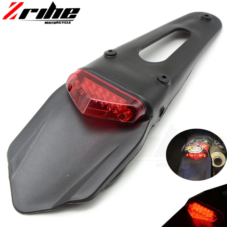 

for ktm Universal Motorcycle LED Brake Tail light & Rear Fender Back Splash Guard Motocross Dirt Bike Custom Motorbike Fit all 1