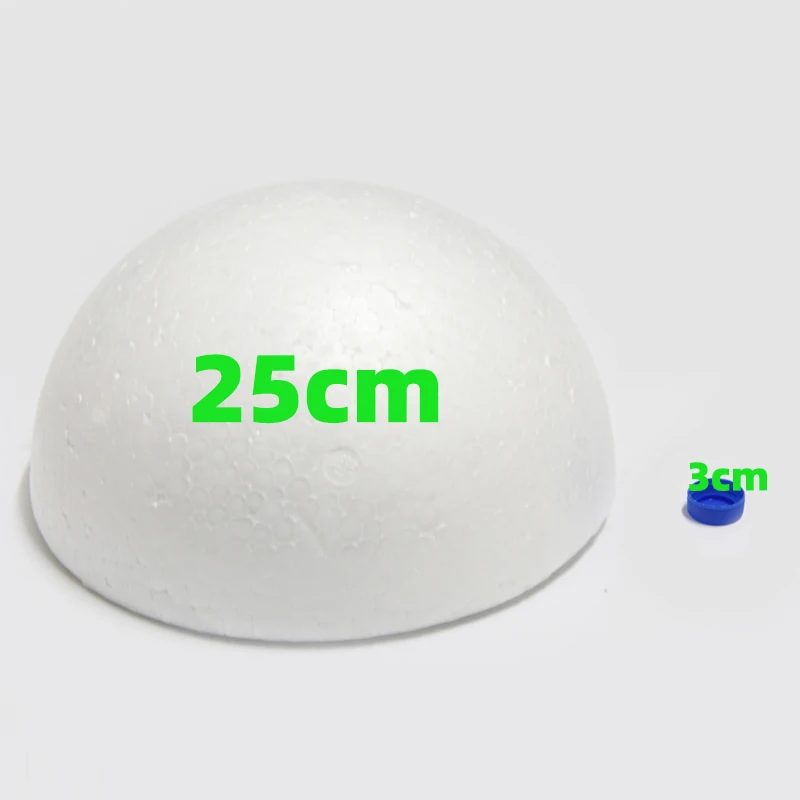 25cm in diameter white Half Round Solid Polystyrene Styrofoam Foam Ball for children kids DIY handmade 2