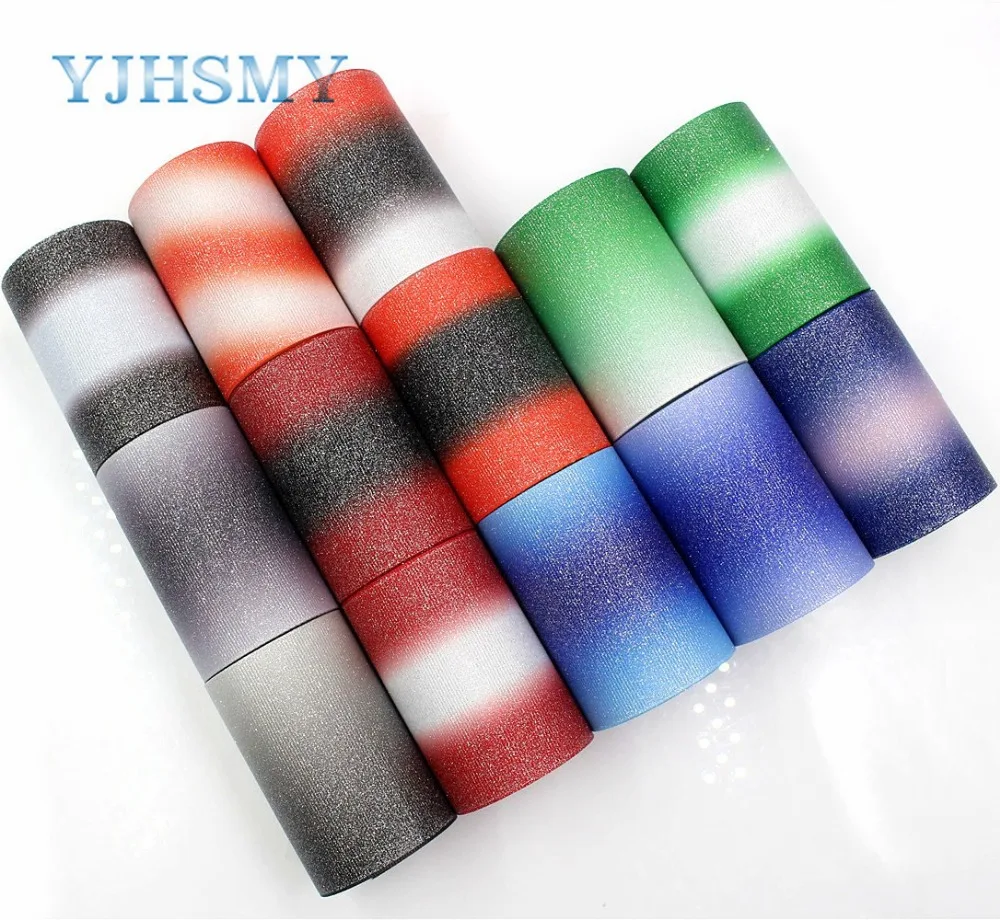YJHSMY G-18424-17 75 mm 5 Yards color flash Ribbons Thermal transfer Printed grosgrain Wedding Accessories DIY material | Дом и сад