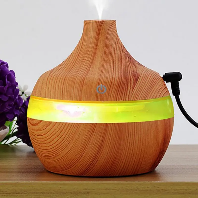 

300ML Wood Grain Aromatherapy USB Humidifier Water Droplets Air Purification essential oil aroma diffuser Creative home grain