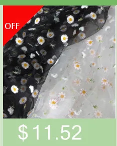 1 ярд Лидер продаж Вышивка ромашка Тюль кружевная ткань в черный/белый цветок сетчатый материал для свадебного платья DIY аксессуары