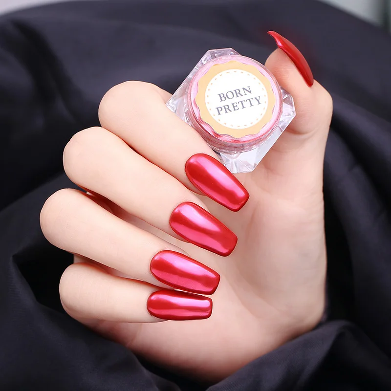 BORN PRETTY 1PC Red Mirror Glitter Powder Nail Art Chrome Nail Powders