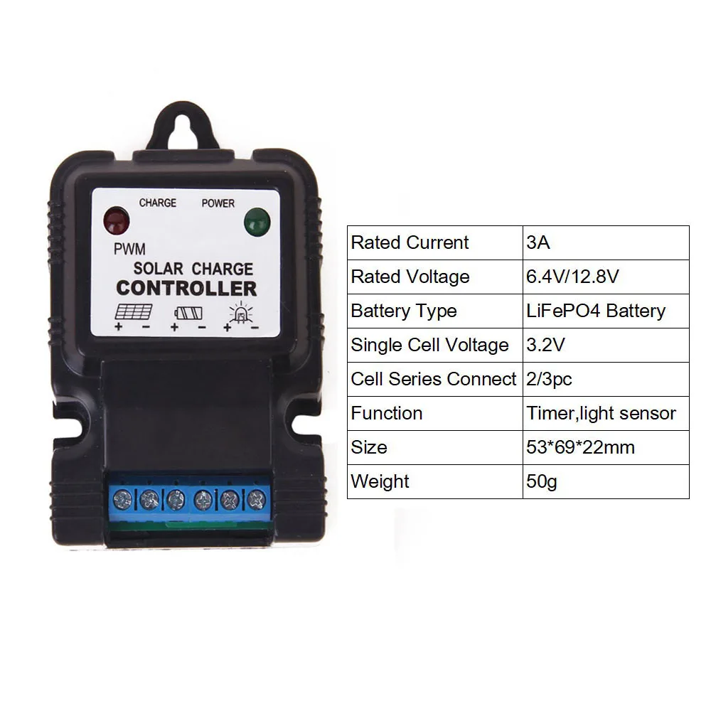 12/24V Солнечный Зарядное устройство контроллер PWM 10A 3A 6V 18650 литий-ионный LiFePO4 Батарея регуляторы зарядного устройства PV - Цвет: 3A 6.4V 12.8V