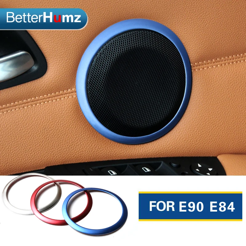 

2pcs car styling car audio speaker door loudspeaker trim sticker cover for bmw e90 3 series bmw e84 X1 Decorative circle ring