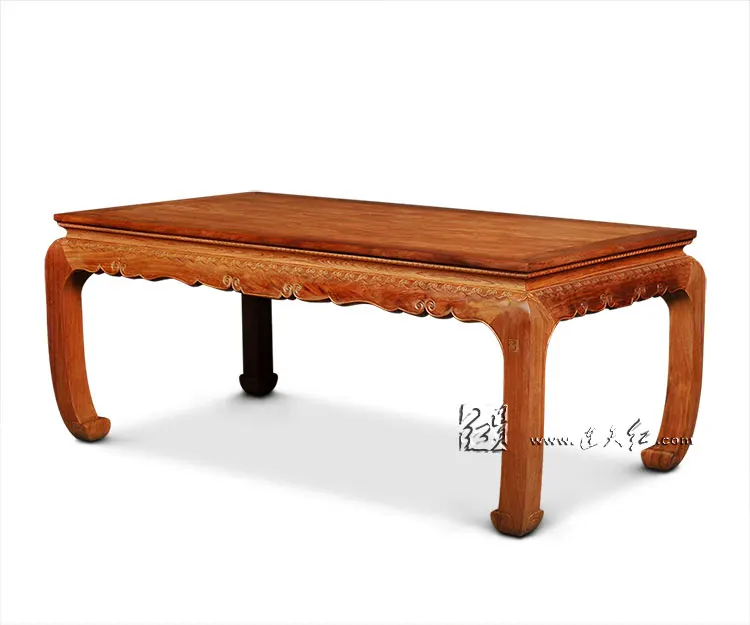 Drawing Table with Cloud Scroll Patterns Chinese Classical Low Wine Table Burma Rosewood Dinner Desk Living Room Furniture Case