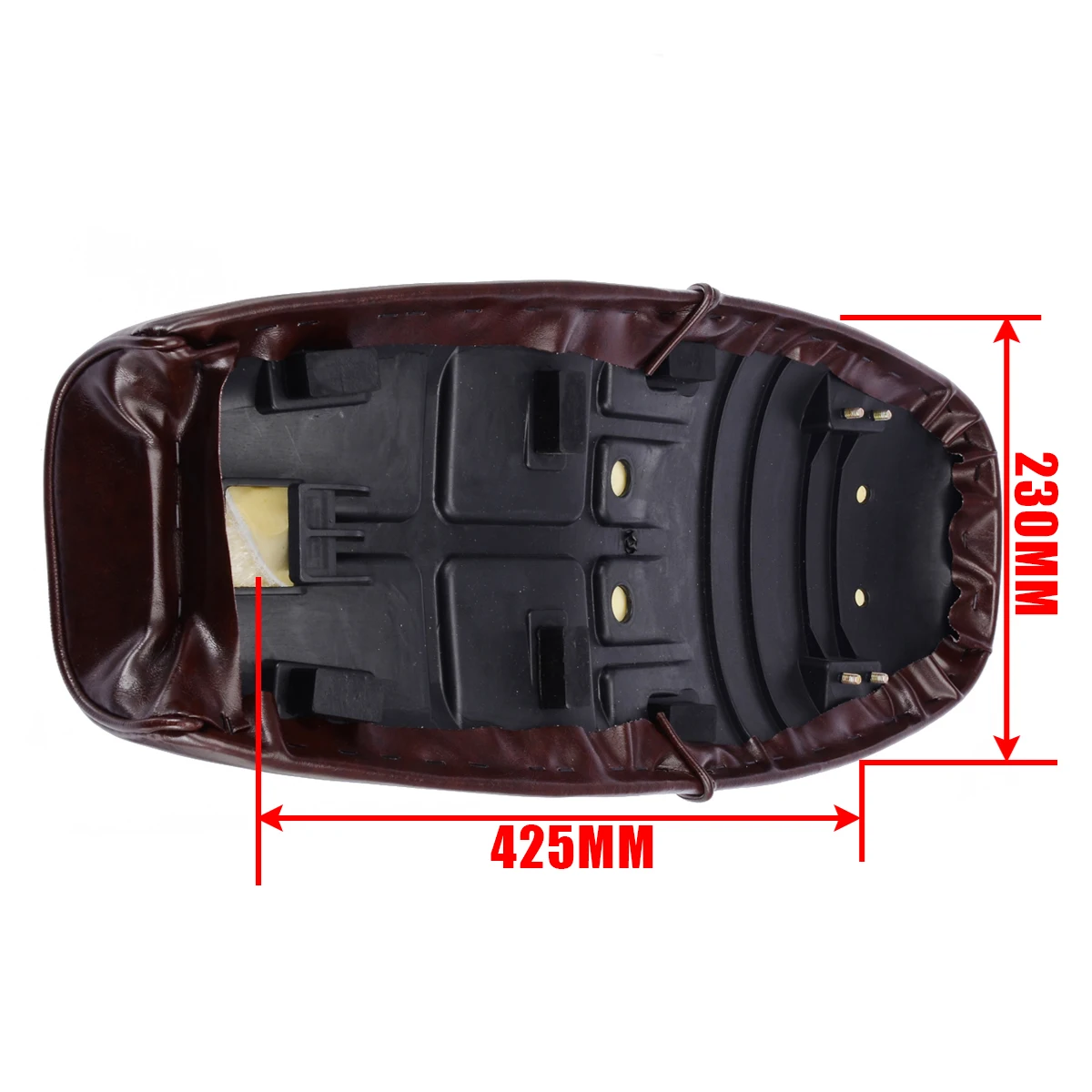 For U 200 250 1PC Vintage Brown Motorcycle Cafe Racer Seat PU Leather Flat Brat Styling Saddle Bag Mayitr