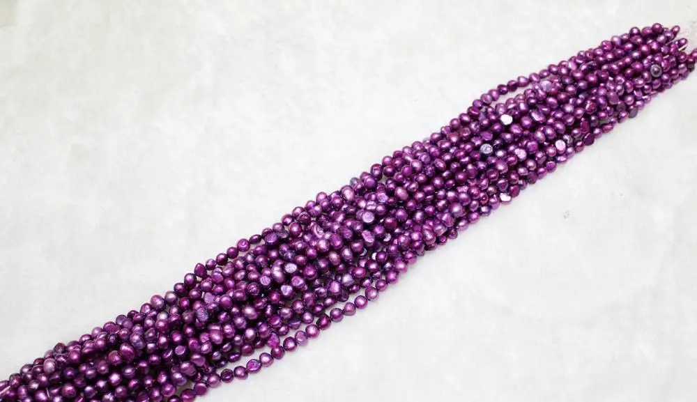 

Purple potato shape pearl necklace 5-6mm14