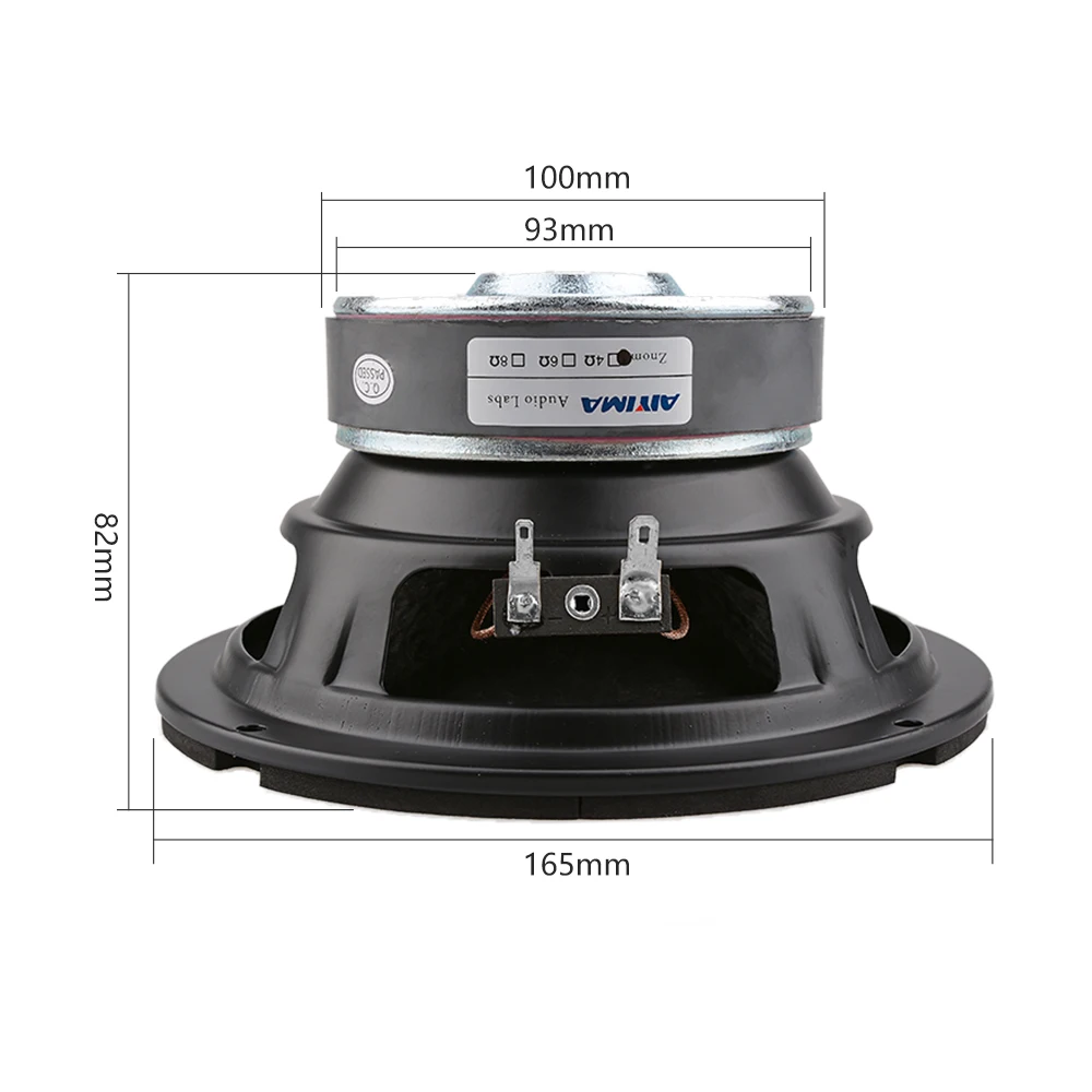 AIYIMA 6,5 дюймов НЧ динамик резиновый боковой сабвуфер громкий динамик 4 8 Ом 80 Вт Колонка Высокая мощность DIY динамик звуковая система