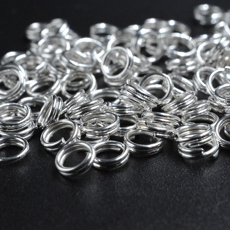 

FLTMRH 50pcs 5mm Silver color Double Loops Open Jump Rings Dia. Findings