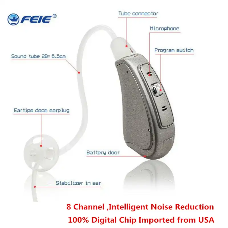 Mini Digital Programmable Ric Hearing Aid Headphones for Deaf Better