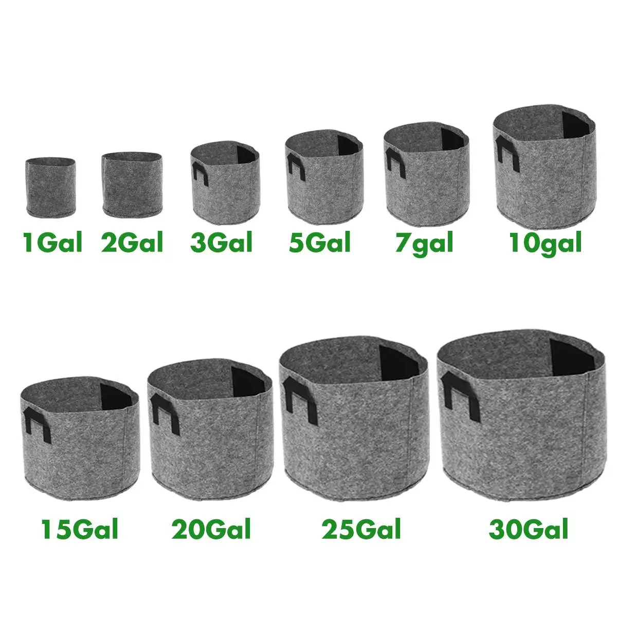  Non-Woven Felt 1-30 Gallon Fabric Grow Bags Breathable Pots Planter Root Pouch Container Plant Smar - 33032020819