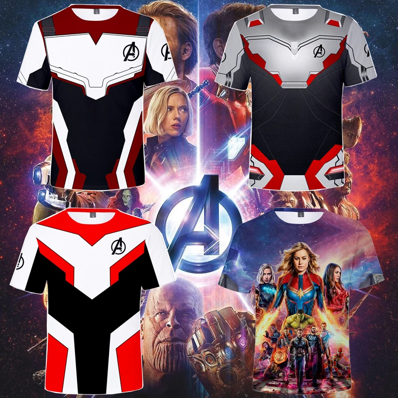 

2019 Kids Avengers 4 Endgame Quantum War 3D Printed T-shirts Men Compression Shirt Iron man Cosplay Costume Short Sleeve Tops