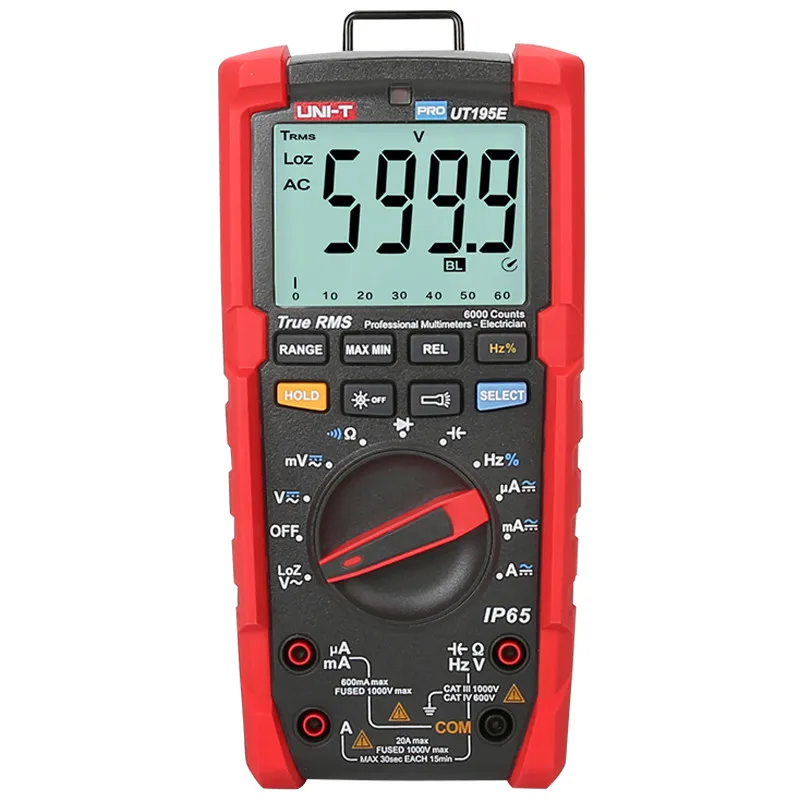 UNI-T UT195E/UT195M/UT195DS True RMS Professional Multimeters; IP65 Waterproof/Dustproof/Fall-proof Digital Multimeter, LoZ Test