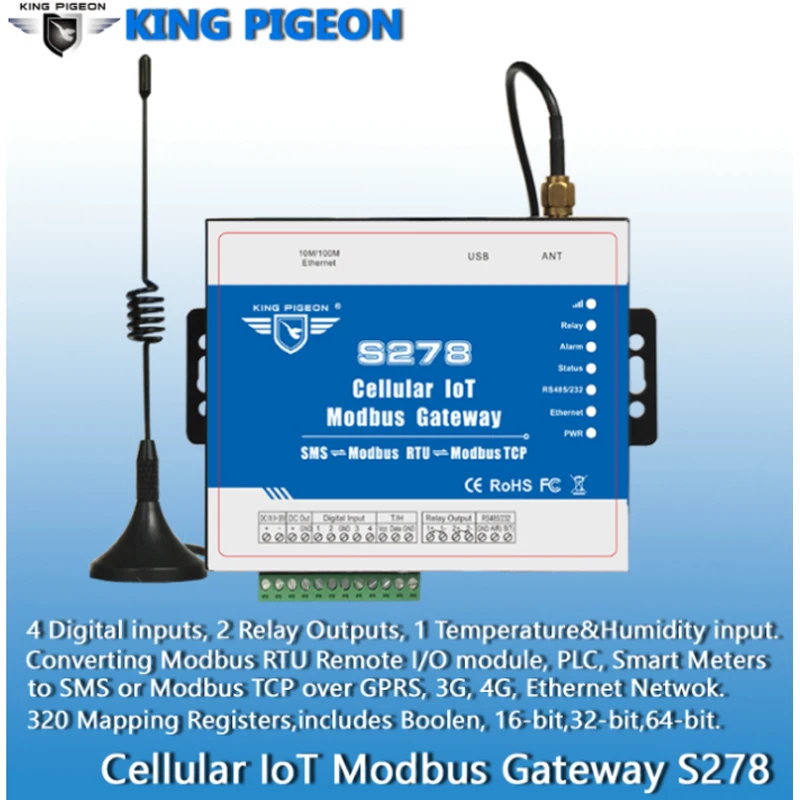 

free shippingCellular IoT Modbus Gateway Industrial IOT Module GSM 3G 4G Data Acquisition for Agriculture Environment Monitoring