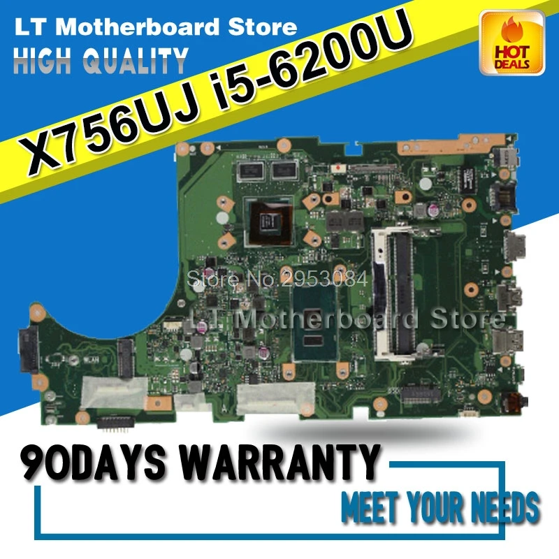 for ASUS X756UJ Laptop motherboard I5 6200U 2GB GT920M DDR3video card ...