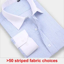 Мужская рубашка в полоску на заказ, мужские рубашки с французскими манжетами, приталенная рубашка в тонкую полоску с длинным рукавом из хлопка