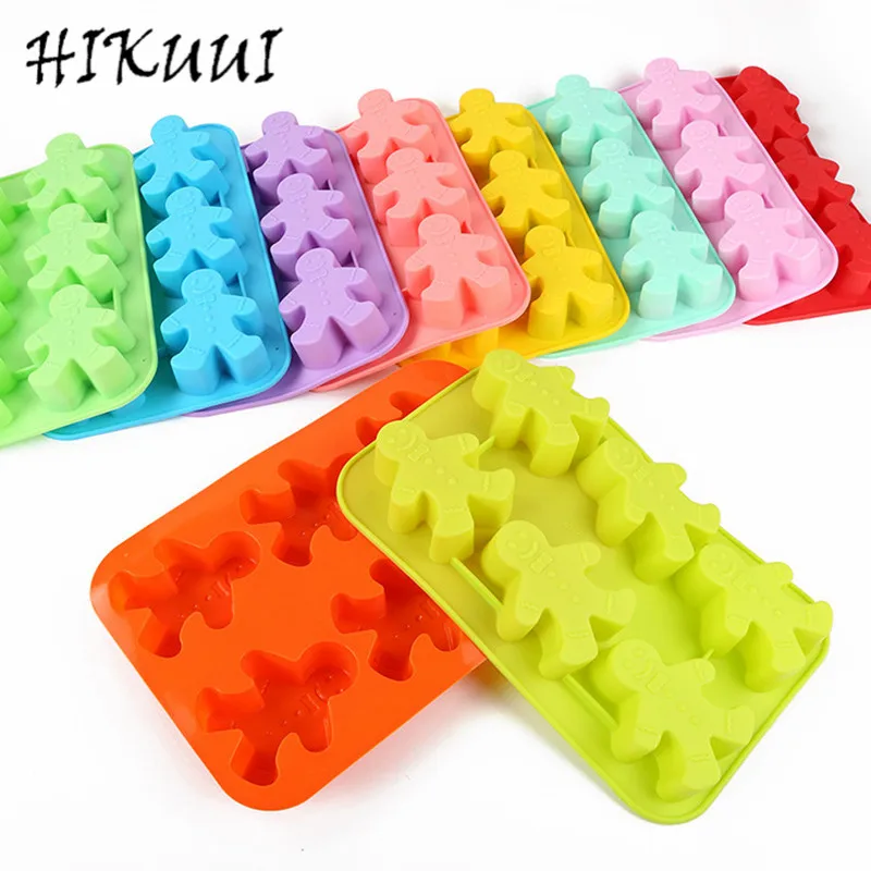 1PC 6 Holes Silicone Cake Mold Snowman Shaped Fondant Cookie Mold DIY