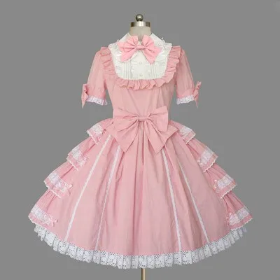 (LLT044) Lolita Dresses Short Sleeve Sweet Lolita Short Dress Ball Gown Fancy Prom Dress Halloween Party Masquerade Costume