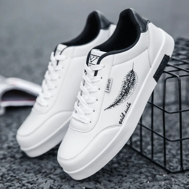 

Mhysa 2019 new men's casual shoes white feather PU shoes men's fashion sneakers spring breathable comfortable men's shoes L510