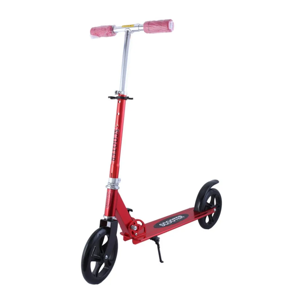 2 Wheel Scooters Adult Kick Scooter Foldable Portable PU 2wheels Hand brake