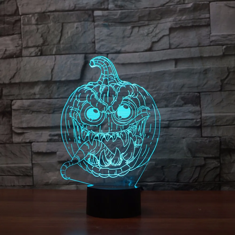 Creative Halloween Funny Pumpkin Night Light Modeling Peculiar 3D LED ...