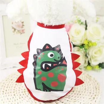 

Spring/Summer Pet 100% Cotton Lovely Dinosaur Pattern Dog Vest Cartoon Pattern for Small and Medium Dogs Pet Supplies