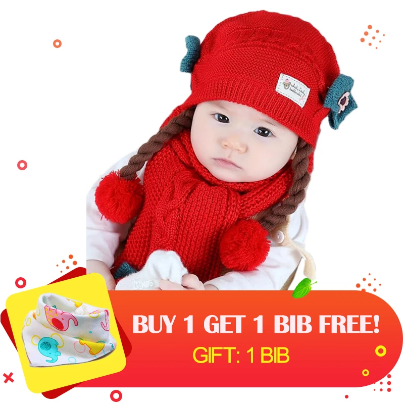 baby girl winter hat with pom pom