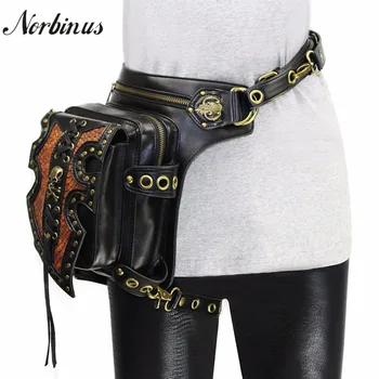 

Norbinus Motorcycle Women Waist Bag Drop leg Thigh Holster Bag Men Steampunk Crossbody Bag Skull Hip Belt Bag Travel Pack Pouch