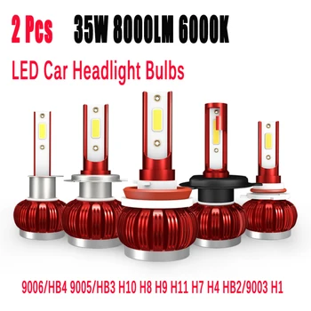 

2 Pcs LED Car Headlight Bulbs 9006/HB4 9005/HB3 H10 H8 H9 H11 H7 H4 HB2/9003 H1 35W 8000LM 6000K Headlamp COB Fog Light Bulb