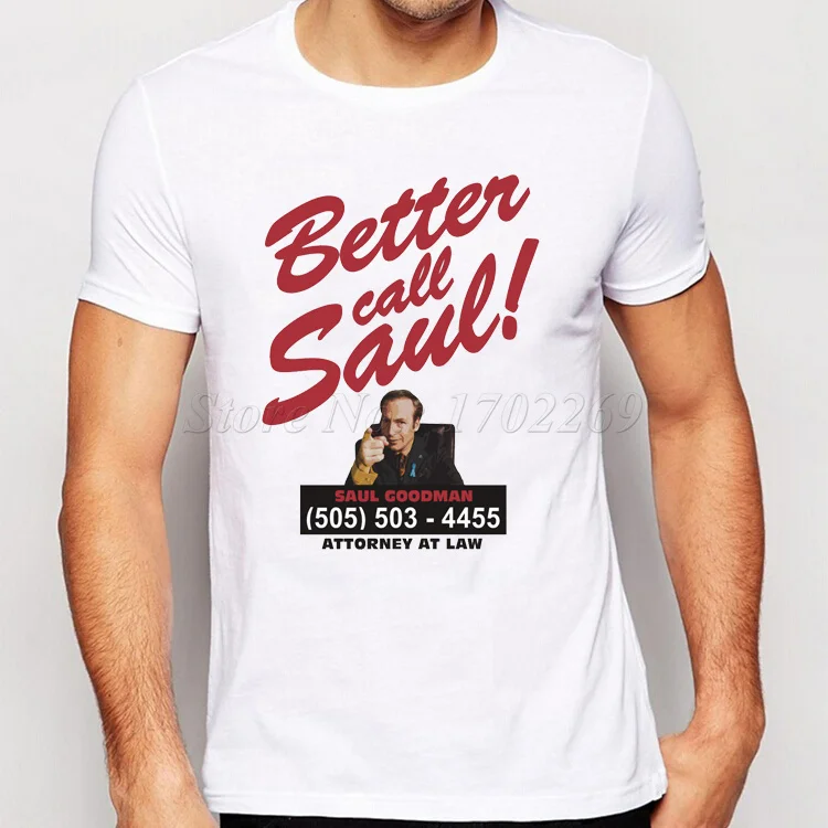 Мужская футболка с коротким рукавом BETTER CALL SAUL Забавные топы надписью во все