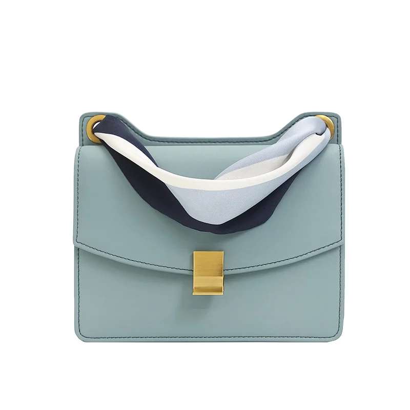 

Mini Wide Shoulder Strap Leather Women's Bag Crossbody Bags for Women with Scarf
