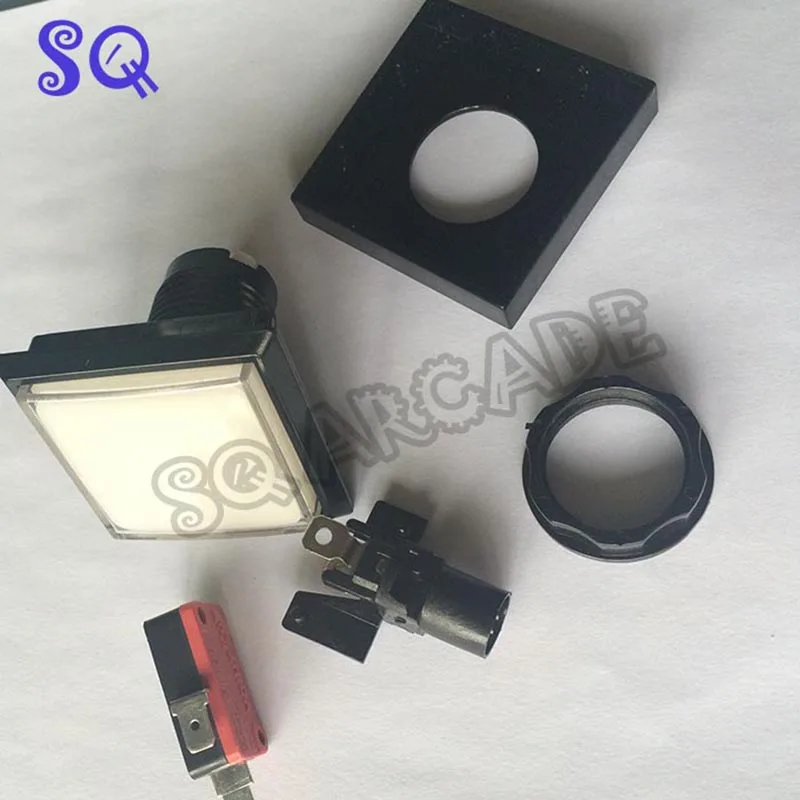 44*44 мм квадратный Пуговицы подсветкой кнопка с микро-переключатель для аркадная игра машина