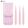 DUcare 3 PCS Eyebrow Tweezers Stainless Steel Hair Removal Makeup Tool Kit with Bag Point Tip/Slant Tip/Flat Tip pinzas pincet ► Photo 2/6