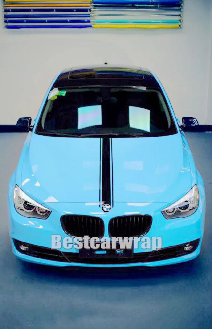 baby blue light blue Gloss blue car wrapping film sky blue Car styling glossy 1080 3m (3)