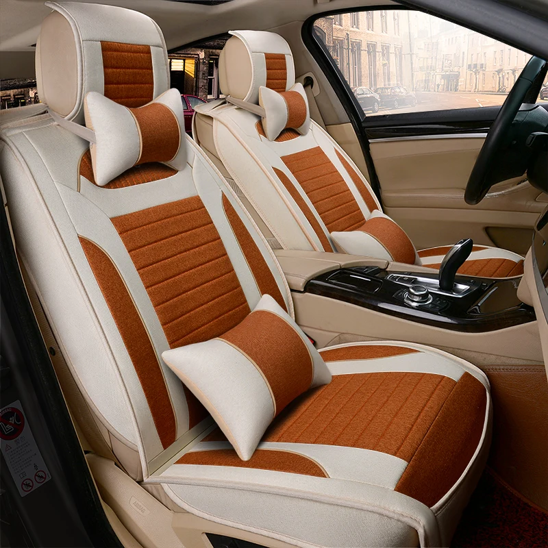 

3D Full Surround Car Cushion Seasons Cotton And Linen Series Car Seat Cover For Skoda Octavia Superb Yeti Fabia spaceback Rapid