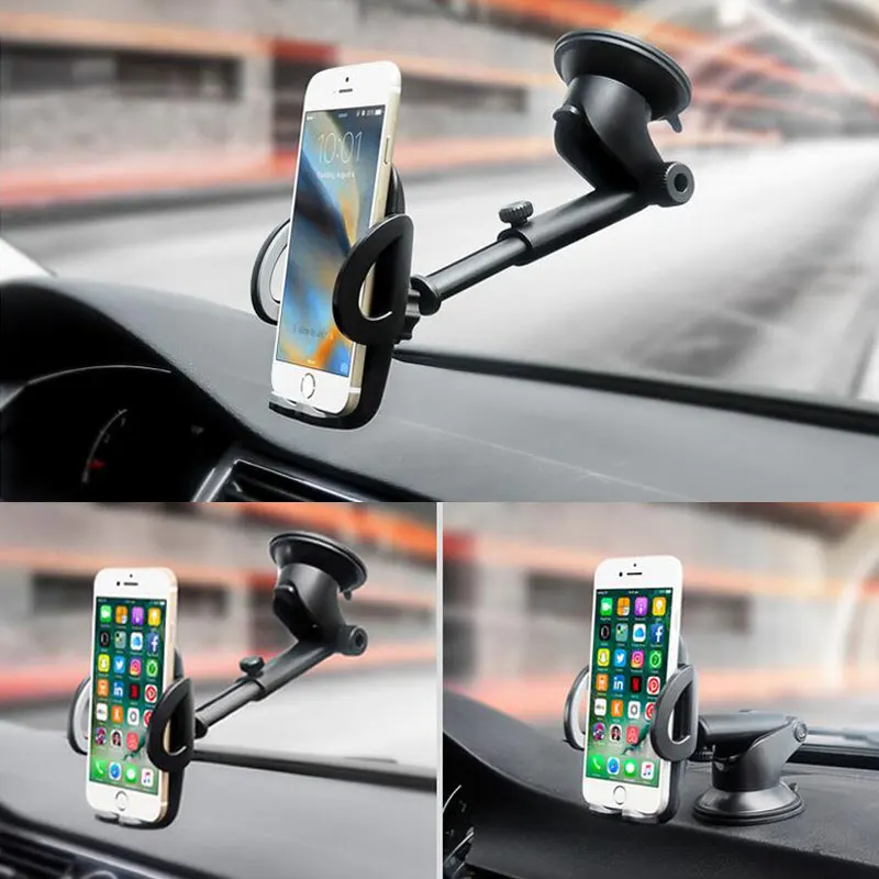 

Car Phone Holder Dashboard Windshield Mobile Stand for iphone x 8 Support 360 Rotation Suction Cup Navigation Car Holder Support
