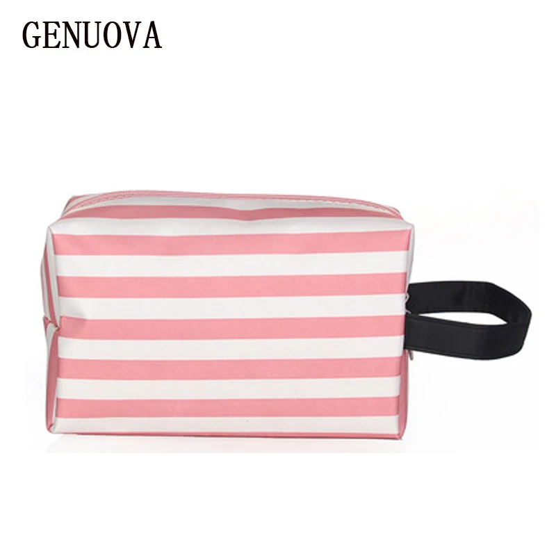 

Organizer Cosmetic Bags for Striped Side of The Portable Cosmetics Collection Finishing Large-capacity Travel Women Makeup Bag