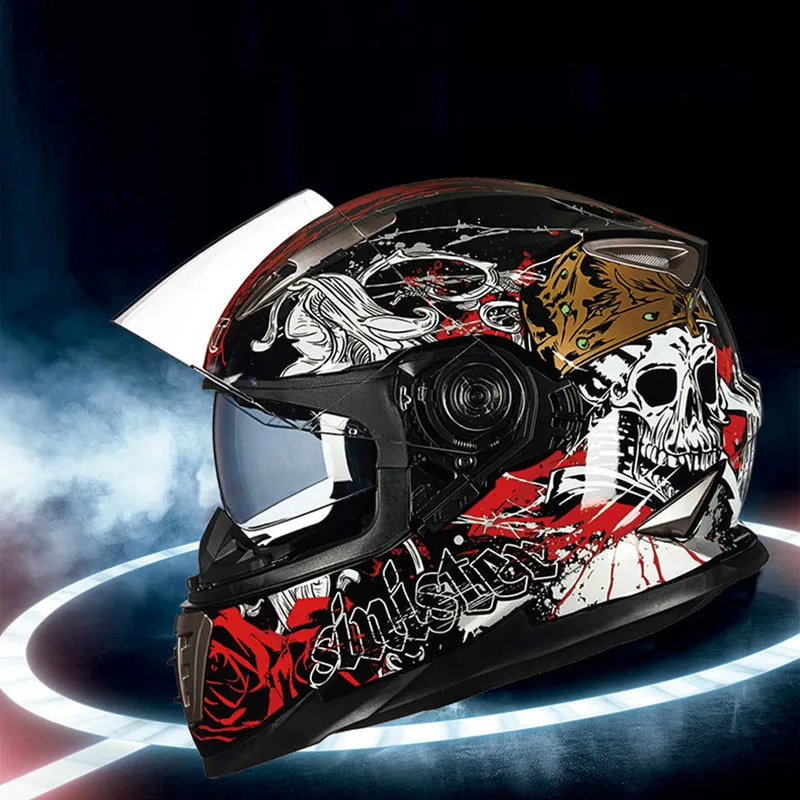 

Motorcycle Helmet Double Lens visor Moto Full Face Retro Scooter Helmets Motorbike Riding Helmet Motocross Helmet Casco Moto