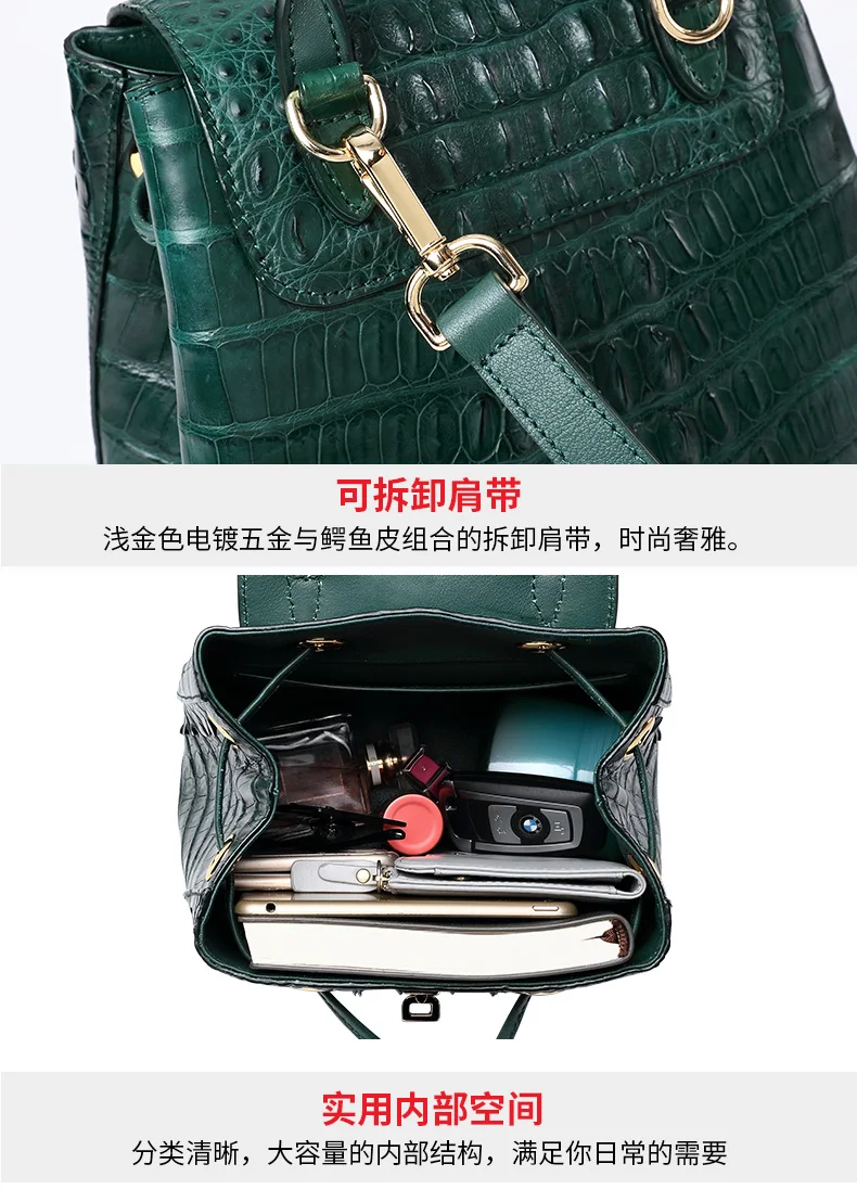 Mochilas para Mochilas de Couro para Business Casual para Mulheres para Mulheres Pugete Novo Crocodilo 12 de couro para business casual das mulheres das mulheres
