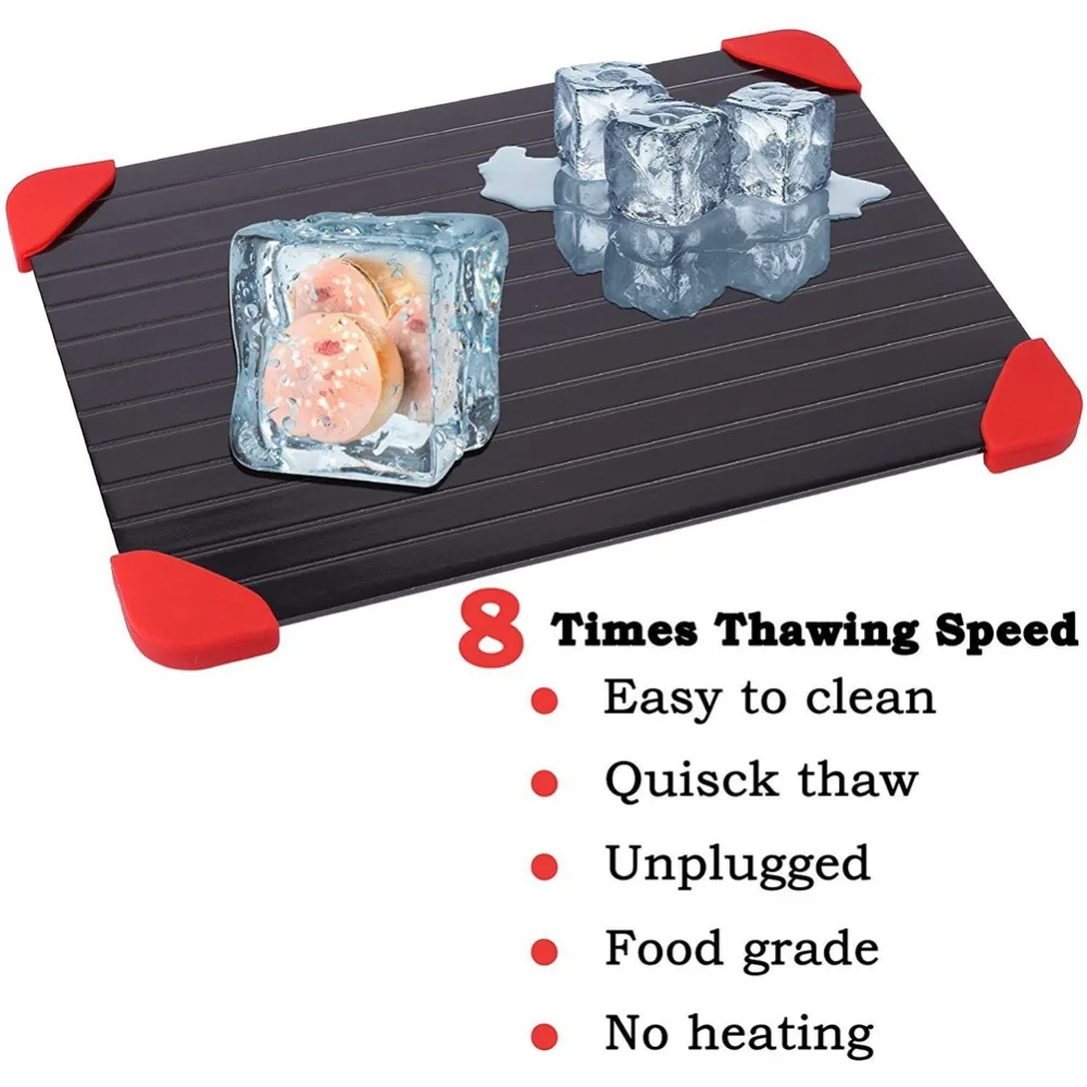Magic Defrost Tray Metal Plate Defrosting Tray Safe Fast Thawing Frozen Food Meat Defrost Kitchen Tool