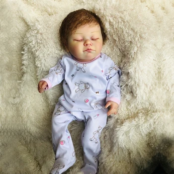 

20inch Full Body Silicone Reborn babies dolls sleeping real reborn bathe Toys best Xmas Birthday Gift bonecas toy Present